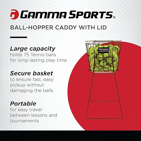 GAMMA Tennis Ball Hopper, Tennis Hopper for Easy Pick Up, Carrying, and Storage, Durable, Convenient, Heavy-Duty Construction in Multiple Sizes and Colors