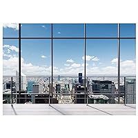 8X6FT Office Backdrop for Video Conference Backdrop with Window Background Screen for Video ConferencingChildren Taking Photography Studio Background Holiday Party Birthday Party YY-1005