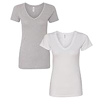 Clementine Girls' Everyday Short Sleeve V-Neck T-Shirt (2 Pack)