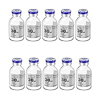 30ml 10pcs Sterile Empty Vial with Plastic Aluminum Flip Off Caps，Penicillin Bottle 20mm Crimp Top Sterile Transparent Borosilicate Lab Sample Vial (Transparent)