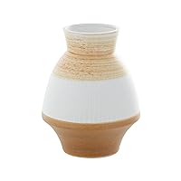 The Novogratz Ceramic Handmade Decorative Vase Centerpiece Vase with Terracotta Accents, Flower Vase for Home Decoration 7