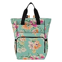 Sketch Floral Bright Diaper Bag Backpack for Baby Boy Girl Large Capacity Baby Changing Totes with Three Pockets Multifunction Baby Essentials for Playing Shopping