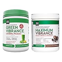 Green Vibrance (60 Servings) and Maximum Vibrance (15 Servings) Bundle, Vegan Superfood Supplements, Chocolate Chunk