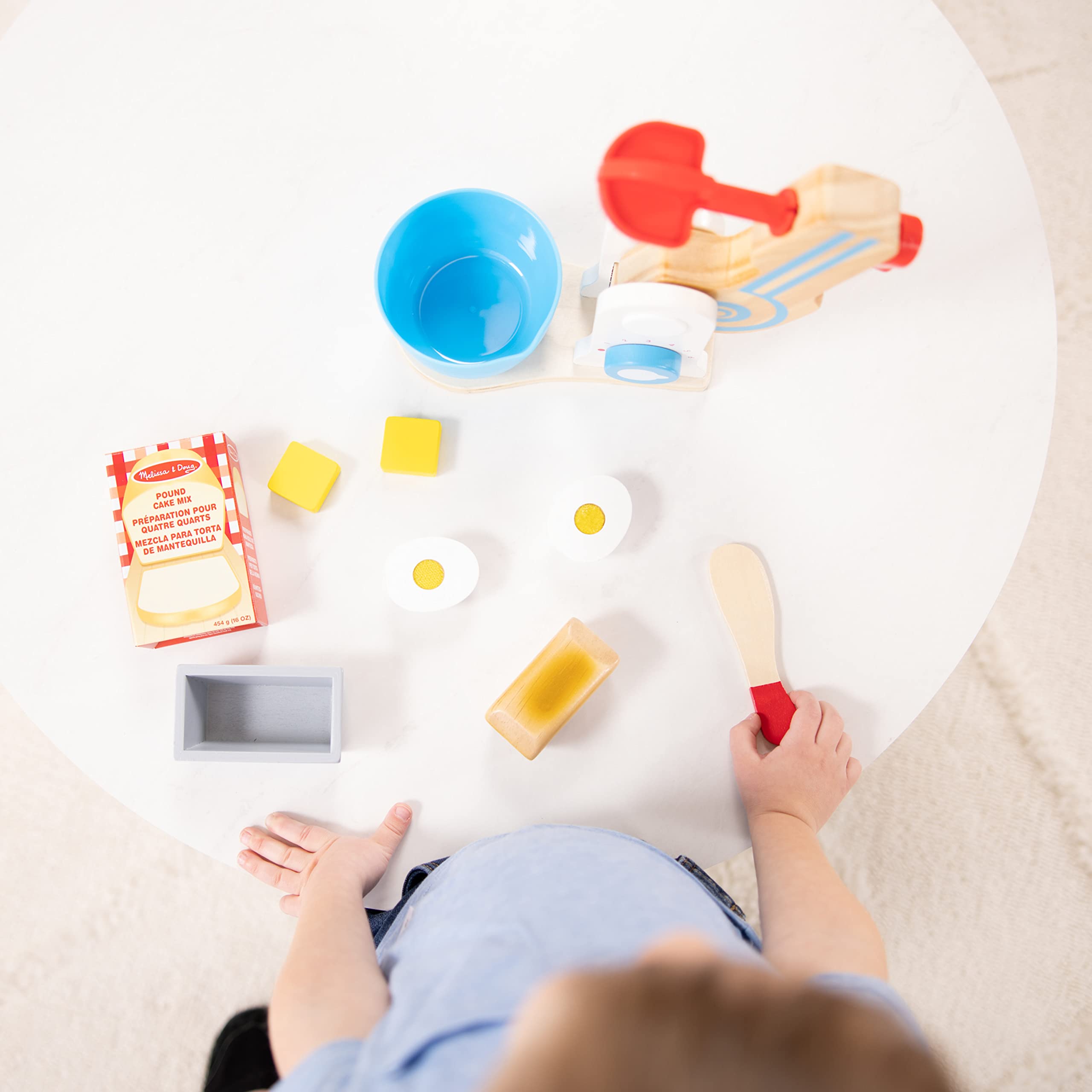 Melissa & Doug Wooden Make-a-Cake Mixer Set (10 pcs) - Play Food and Kitchen Accessories - Kitchen Playset Accessories, Pretend Play Kitchen Toys For Kids Ages 3+