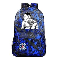 Teens Kylian Mbappe Student Bookbag Classic Basic Large Graphic Knapsack Wear Resistant Soccer Stars Rucksack