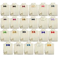 Baby Kids Boy Formal Tuxedo Suit Ivory Button Down Dress Shirt Color Bow tie 0-7