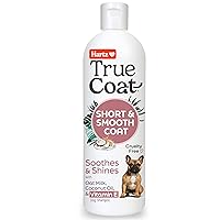Hartz True Coat Short & Smooth Coat Dog Shampoo, Soothes & Shines with Oat Milk, Coconut Oil & Vitamin E