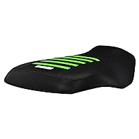 Seat Cover - Compatible Fit for 2007-2015 Yamaha Grizzly 700, 2009-2014 Yamaha Grizzly 550 All Black Color Ribs #351 (All Black/Florescent Green Ribs)