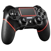 Wireless Controller Compatible with PS4, Wireless Gamepad for PC (7/8/8.1/10) with Vibration and Audio Function, Mini LED Indicator, USB Cable and Anti-Slip