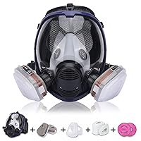 Generies FNWD 17 in 1 Full Face Respirator,Reusable Protective Face Cover with Adjustable Strap Widely Used in Organic Gas,Anti-Dust,Paint Sprayer,Chemical,Woodworking (Eye Protection)