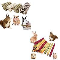 Bunny Chew Stick Rabbit Toy Treat 140g+5 in 1 Timothy Hay Sticks Rabbits Carrot Toy Treat