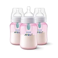 AVENT 9oz Anti-Colic Bottles with AirFree Vent, Pink