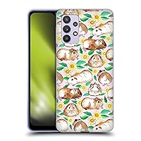 Head Case Designs Officially Licensed Micklyn Le Feuvre Guinea Pigs and Daisies in Watercolour On Pink Patterns 2 Soft Gel Case Compatible with Galaxy A32 5G / M32 5G (2021)