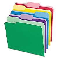 Pendaflex 84370 File Folders with Erasable Tabs, 1/3 Cut Top Tab, Letter, Assorted (Pack of 30)