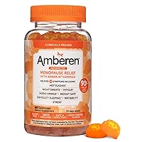 Amberen Menopause Supplements for Women, Multi-Symptom Relief, Vitamin E & Unique Amberen Compound, Helps Support Hormone Balance, Hot Flashes & Night Sweats, Sugar Free, Orange Flavor, 60 Gummies