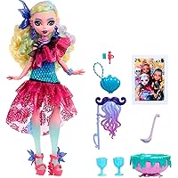Monster High Monster Ball Doll, Lagoona Blue in Party Dress with Themed Accessories Including Balloons & Punch Bowl