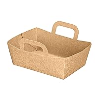 PacknWood - 210CPANIER-Recyclable Paper Food Boats - Mini Baskets for Gifts - Small Basket White- Basket Small- Small Square Baskets - (3.75