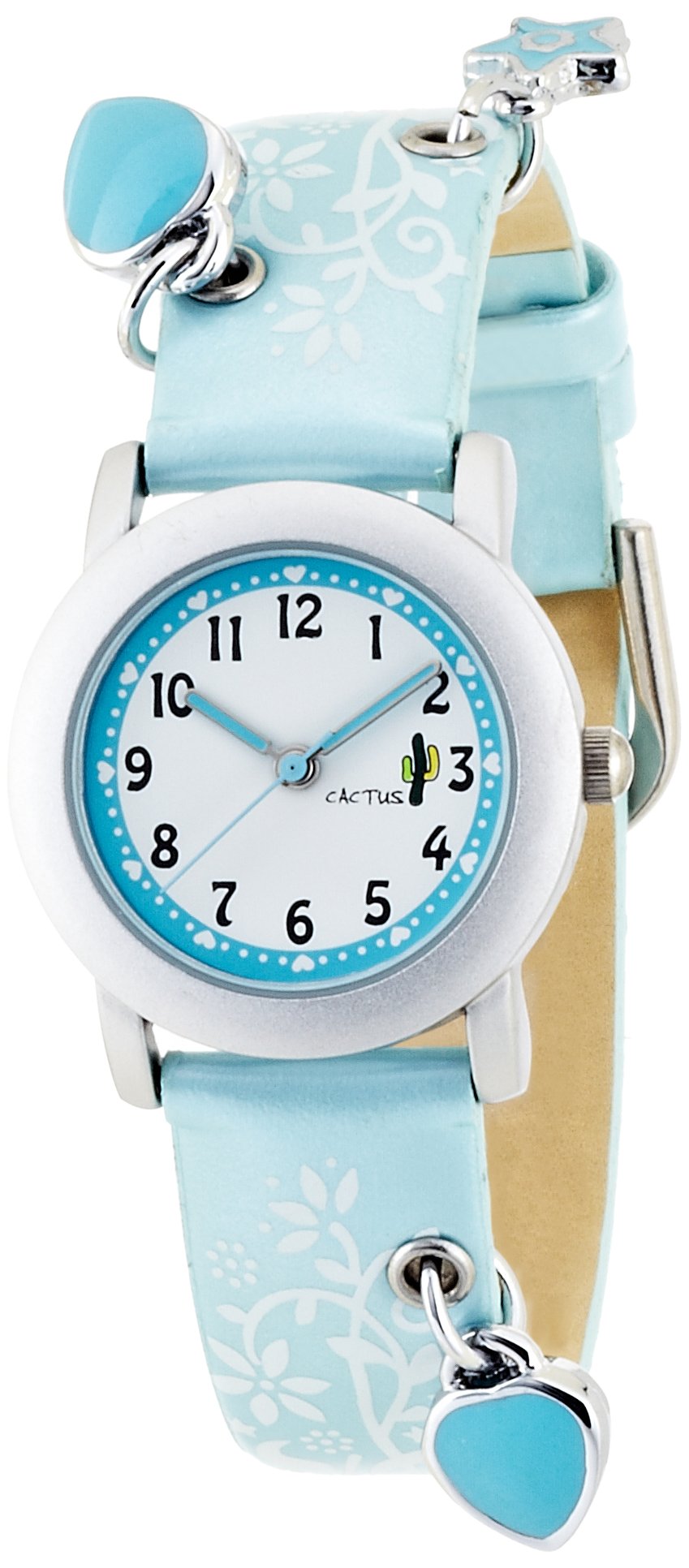 CAC Girls Watch with White Dial and Blue Flower Strap CAC-28-L04