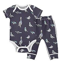 vvfelixl Baby Clothes Set Cute Cartoon Pattern Baby Bodysuits Set Unisex Short Sleeve Baby Pants Sets 0-24 Months