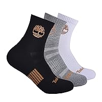 Timberland Men's Half Cushioned Quarter Socks, Multi, L