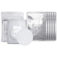 Exfoliating Cleansing Pad and Milk Sheet Mask Set, (10-Pack) Treatment for Acne Prone or Aging Skin, Exfoliating and Moisturizing Duo to Treat and Renew Skin, Korean Beauty Favorites