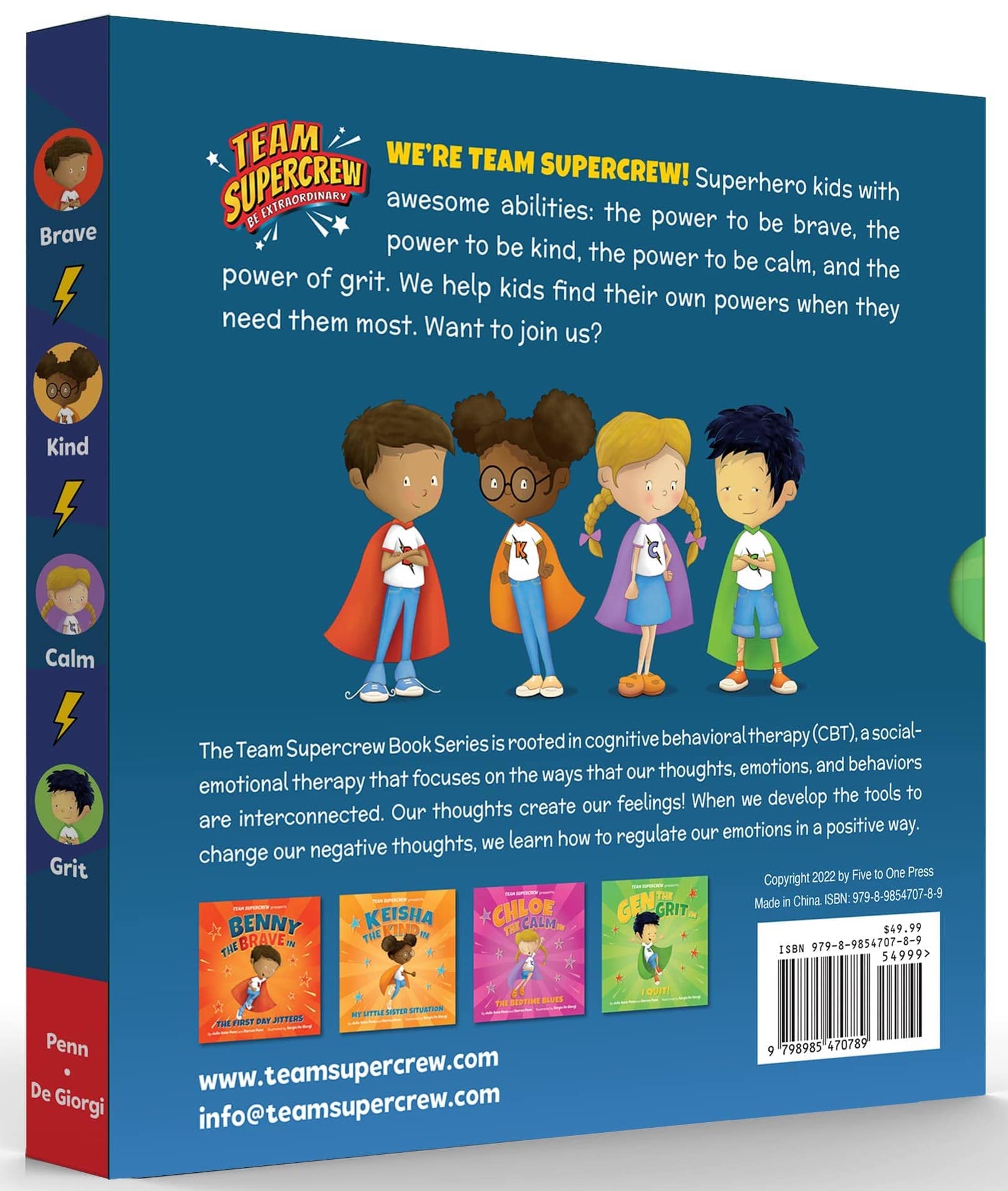 Team Supercrew - Emotions and Powers - 4 Book Box Set (books 1-4): Help kids through big emotions (anger, fear, frustration, sadness). Discover the power to be brave, be kind, be calm, and have grit!