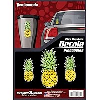 Pineapple Decals Stickers for Car Truck Water Bottle Laptop - Set of 3 All Weather Proof 5.75