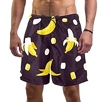 Banana Fruit Mens Swim Trunks Quick Dry Swim Shorts Swimwear Bathing Suits
