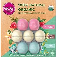 Evolution of Smooth Lip Balm 100% Natural Organic Lip Care Gift 7-Pack ~ 2 Chamomile, 3 Vanilla Bean & 2 Strawberry Sorbet