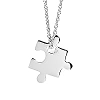 Autism Awareness Jigsaw Puzzle Piece Stainless Steel Necklace