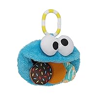 KIDS PREFERRED Sesame Street Cookie Monster On The Go Activity Toy with Silicone Teether, Crinkle Sounds, and Rattle for Babies and Infants