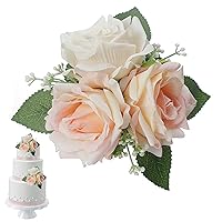Flower Cake Topper Artificial Rose Cake Decorations Lady Cake Topper for Wedding Bridal Shower Anniversary Birthday Party Cake Pans