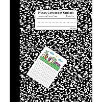 Primary Composition Notebook: Grades K-2 School Exercise Book, Black Marble, Handwriting Practice Paper (Dotted Midline and Picture Space)