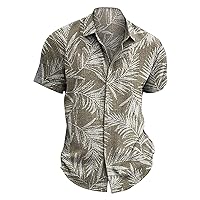 Men's Floral Summer Casual Dress Shirts Short Sleeve Button Down Hawaiian Print T-Shirts Tropical Vacation Beach Shirts S-5XL