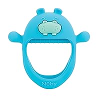 Nuby Silicone Wrist Teething Mitten - BPA-Free Teether Ring - 3+ Months - Hippo