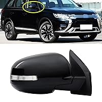 Right Side Power Heated Rear View Mirror Fit for Mitsubishi Outlander Sport/ASX 2014 2015 2016 2017 2018 2019 with Turn Signal Glossy Black(NOT Fit for Mitsubishi Outlander Model)