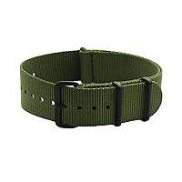20mm Green Ballistic Nylon Watch Strap PVD Coated Buckle NT189