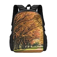 The Road To Autumn Park Backpack Lightweight Simple Casual Backpack Shoulder Bags Large Capacity Laptop Backpack