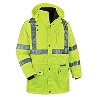 Ergodyne GloWear 8385 ANSI High Visibility 4-in-1 Reflective Safety Jacket, Lime, 5XL