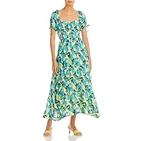 Nicholas Womens Hariet Floral Print Maxi Fit & Flare Dress Green 4