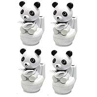 Set of 4~ Panda Reading on Toilet Bowl Solar Toy Car Dashboard Office Desk Display Home Decor Birthdady Gift