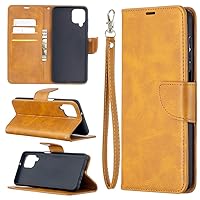 Ultra Slim Case Case for Samsung Galaxy A12 Multifunctional Wallet Mobile Phone Leather Case Premium Solid Color PU Leather Case,Credit Card Holder Kickstand Function Folding Case Phone Back Cover