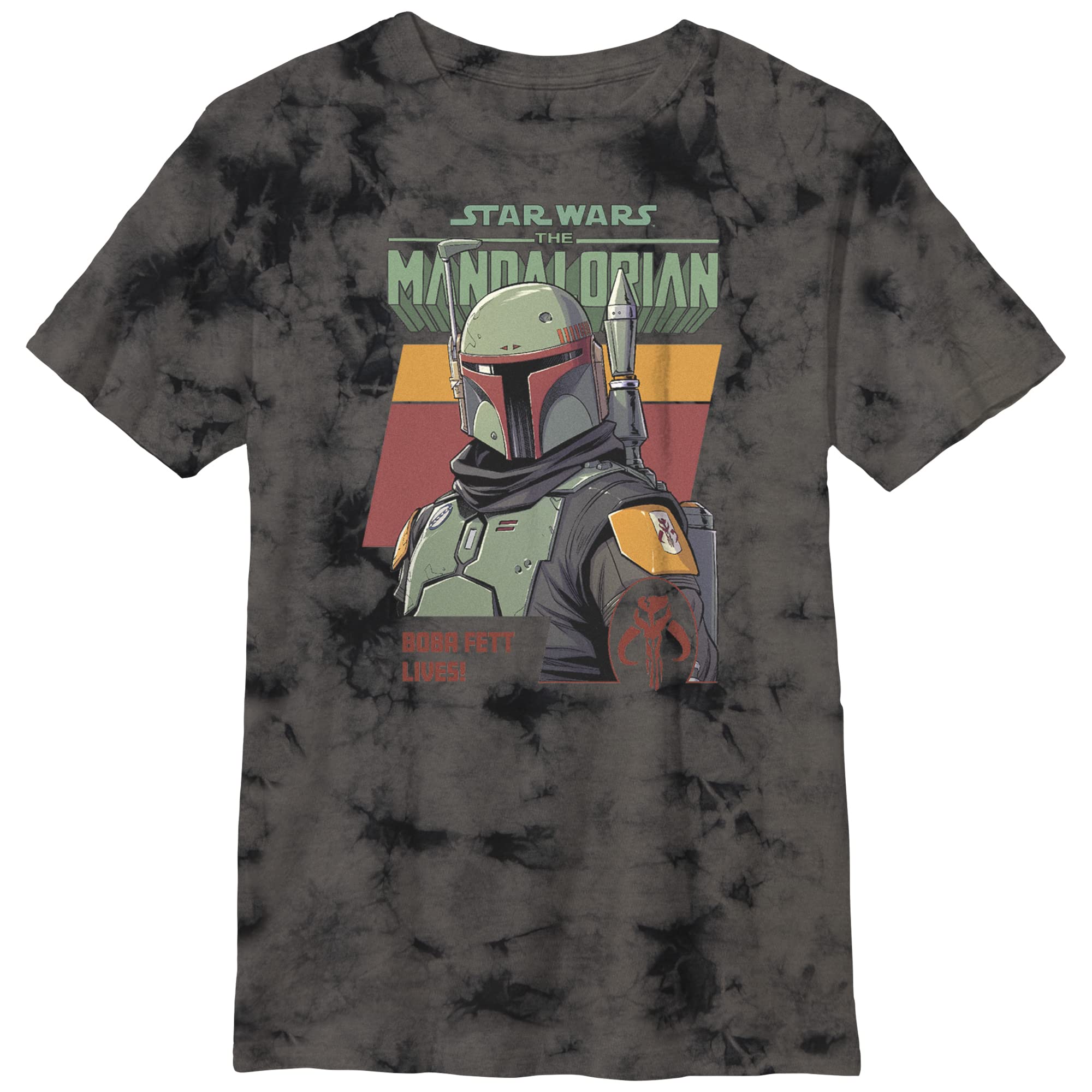 STAR WARS Boys' The Mandalorian Boba Fett Bounty Hunter Poster T-Shirt