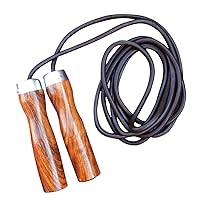 ARD Valu Leather Skipping Rope Weight Wood Handle Exercise Fitness Speed Jumping