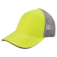 Ergodyne Adult-Unisex's Standard High Visibility Reflective Snapback Hat, Baseball Cap, Lime-Blank, One Size