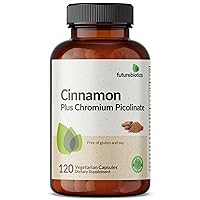 Cinnamon Plus Chromium Picolinate Supplement, High Potency Chromium, Non-GMO, 120 Vegetarian Capsules