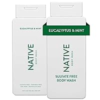 Body Wash Contains Naturally Derived Ingredients | For Women & Men, Sulfate, Paraben, & Dye Free Leaving Skin Soft and Hydrated | Eucalyptus & Mint 18 oz - 2 Pk