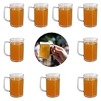 Plastic Mini Beer Mugs, 5oz Unbreakable Beer Tasting Glasses, Small Plastic Mugs Great for Kids and Adults, Dishwasher-Safe, BPA Free (9 Pcs)