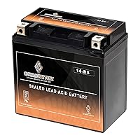 Chrome Battery YTX14-BS ATV Battery- Rechargeable, Factory sealed, Replacement for Honda TRX 500 420 450 350 300 Rubicon Foreman Rancher