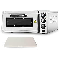 Commercial Pizza Oven Countertop, 16 Single Deck Layer,2000W Stainless Steel Electric Pizza Oven with Stone and Shelf, Multipurpose Indoor Pizza Maker
